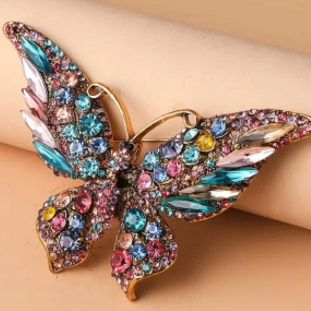 NEW Regency Y2K Western‎ Boho Colorful Butterfly Summer Gift Brooch-(#0233)